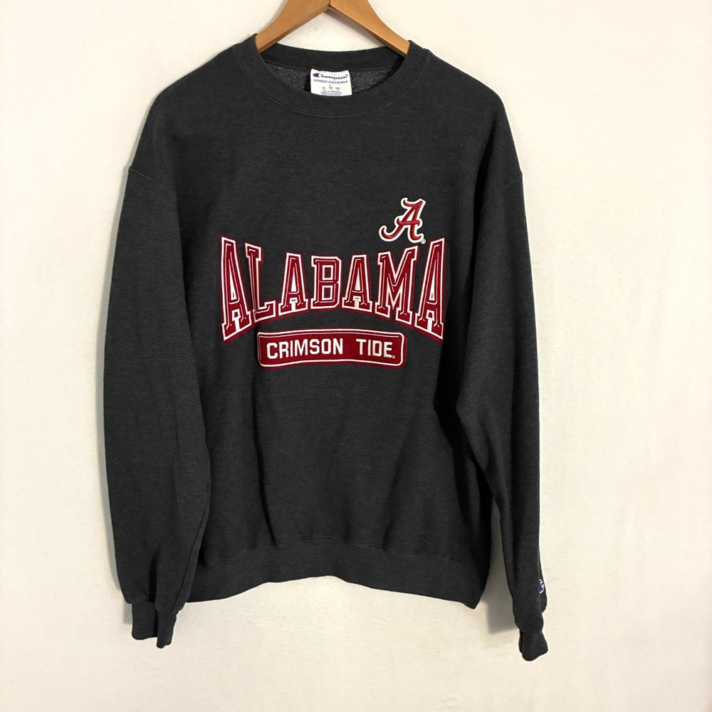 Vtg Alabama Crimson Tide Champion Sweatshirt Men's Large Embroidered Preppy